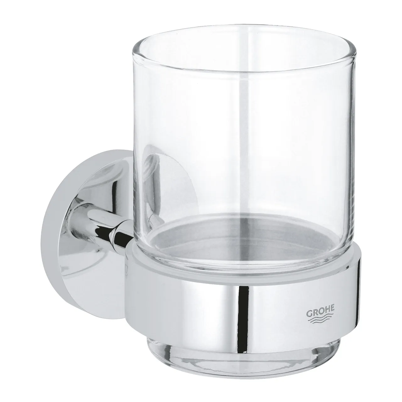 Grohe Essentials Verre en cristal avec support, Chrome (40447001)