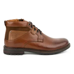 Kampol Bottes d'hiver en cuir pour hommes 152KAM marron brun