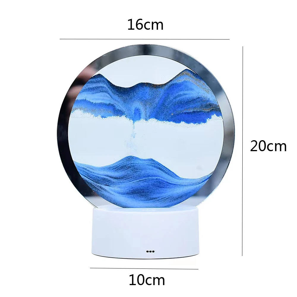 Lampe de table LED à sablier de sable 3D pour décoration de chambre à coucher 