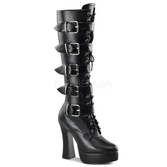 Mat 13 cm ELECTRA-2042 plateformes bottes à boucles pour femmes