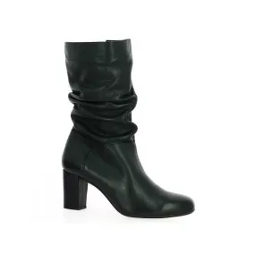 Mi-Bottes cuir noir à talon Darcy