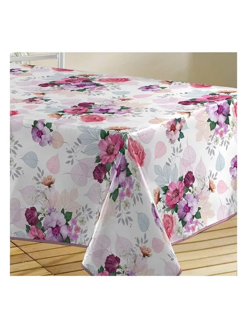 Nappe toile cirée 140x240 cm Rossana PVC - Rose