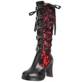 Noir 10 cm CRYPTO-106 plateformes bottes à boucles pour femmes