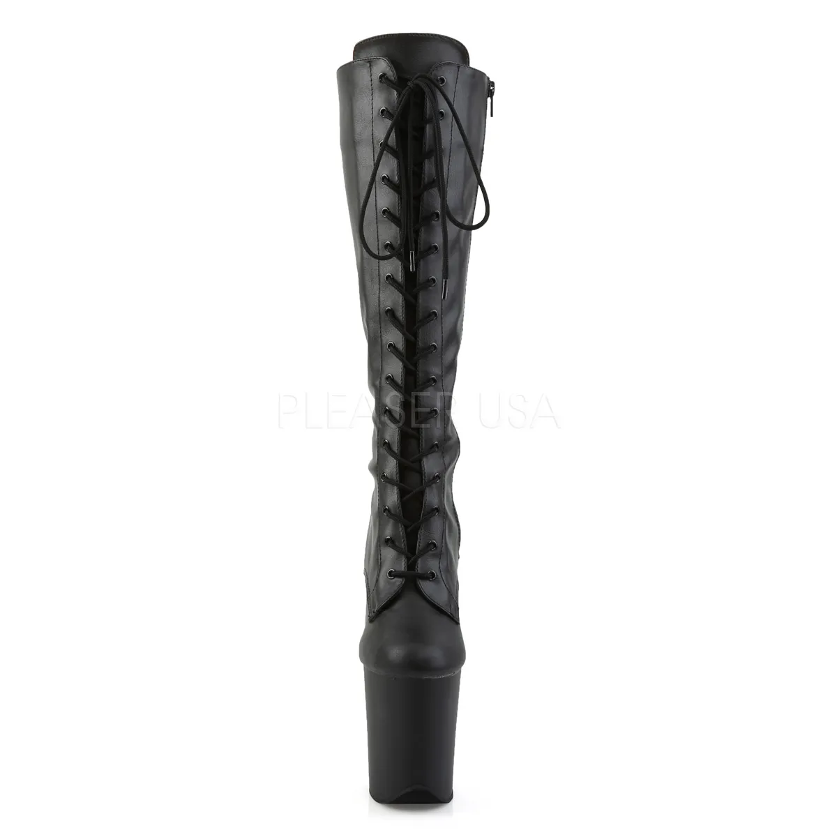 Noir Similicuir 20 cm FLAMINGO-2023 plateformes bottes à lacets pour femmes