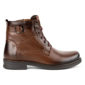 Olivier Bottes d'hiver en cuir homme isolées 953MA marron brun