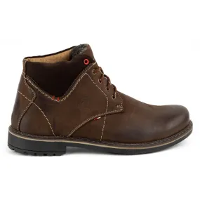 Olivier Bottes d'hiver en cuir pour hommes 124GT marron brun