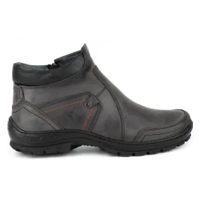 Olivier Bottes d'hiver en cuir pour hommes 352MP gris