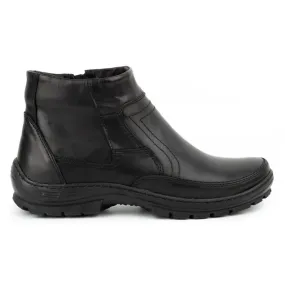 Olivier Bottes d'hiver en cuir pour hommes 354MP noir le noir