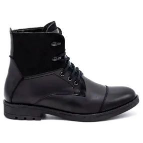 Olivier Bottes d'hiver en cuir pour hommes 7004KB noir le noir