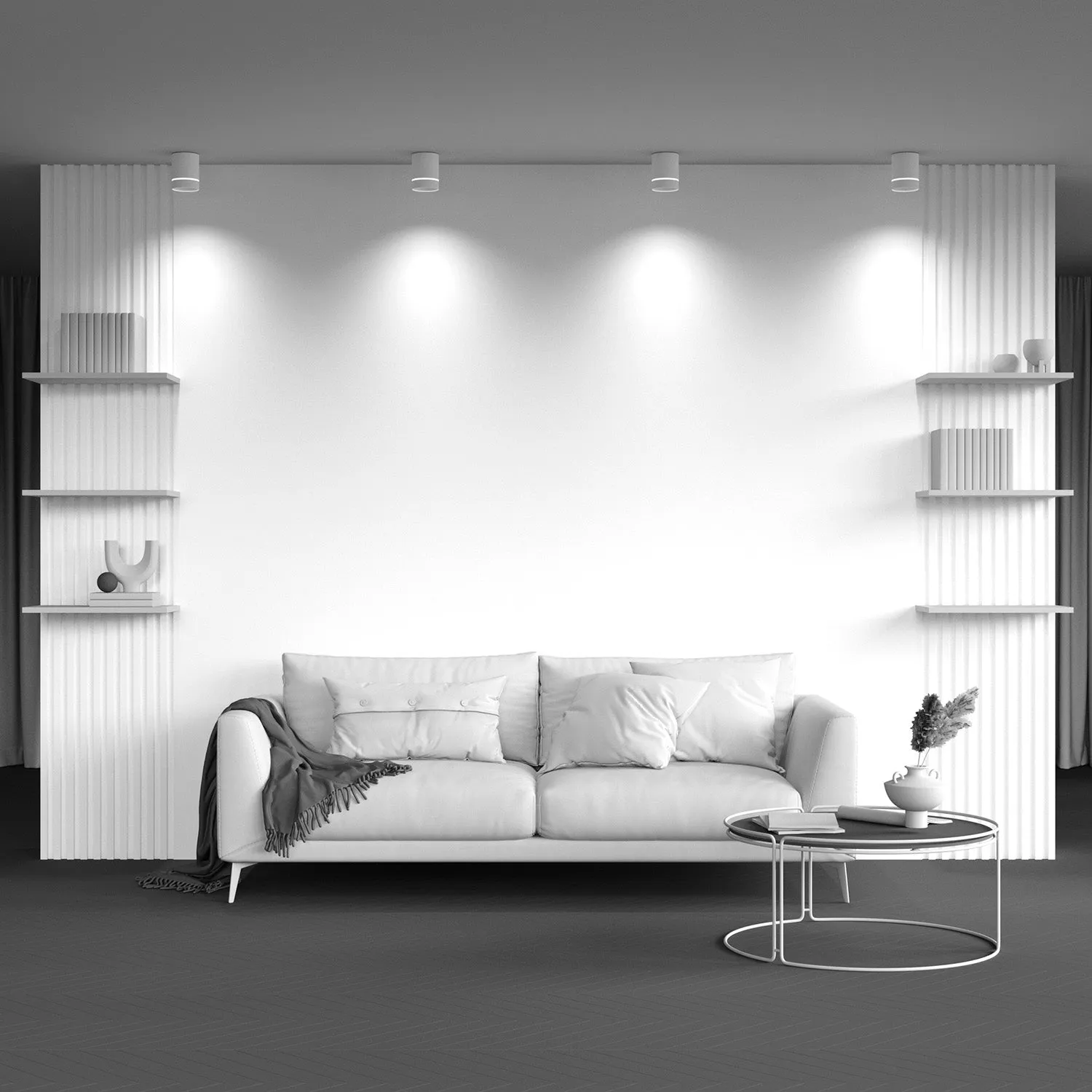 ORLO - Black or white surface-mounted spotlight 80mm design