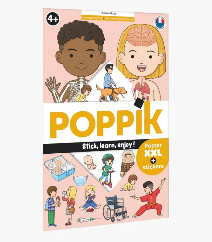 Poster pédagogique + 49 stickers LE CORPS HUMAIN