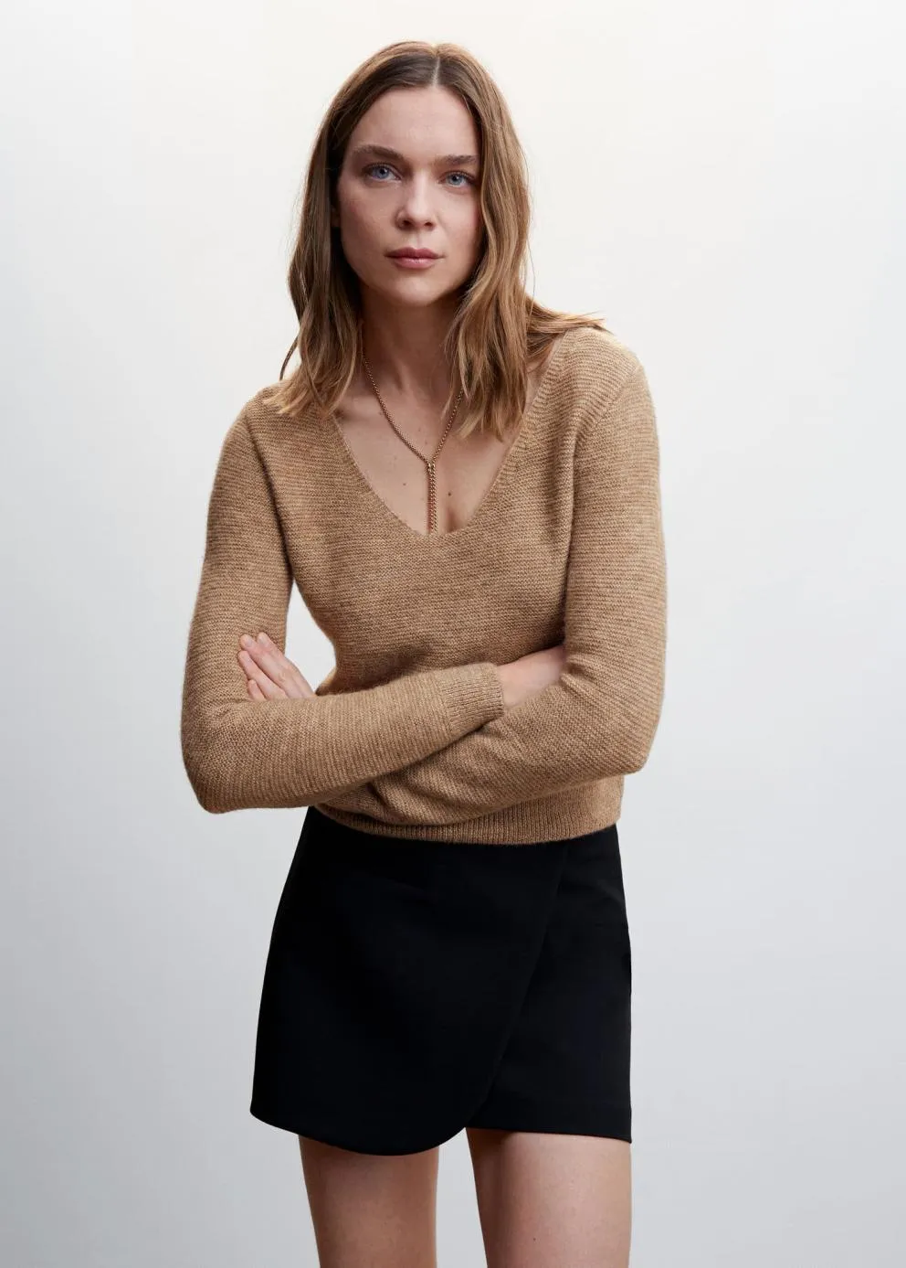 Pulls Et Cardigans | Femme MANGO Pull-over Maille Envers Marron