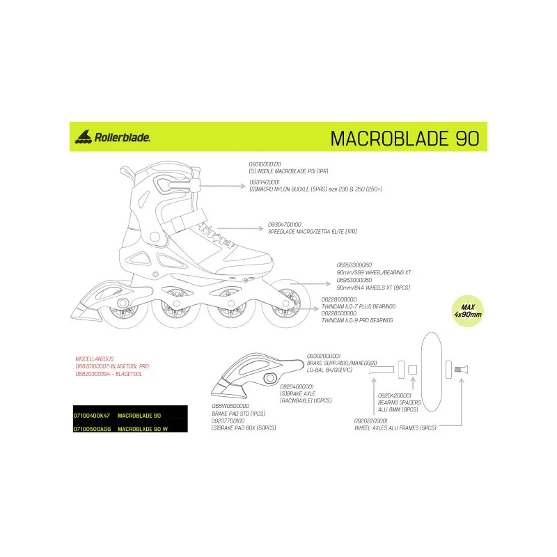 Roller Fitness Complets ROLLERBLADE Macroblade 90 W