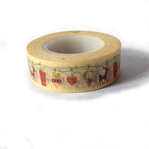 Rouleau de masking tape noël 1,5 cm x 15 mètres