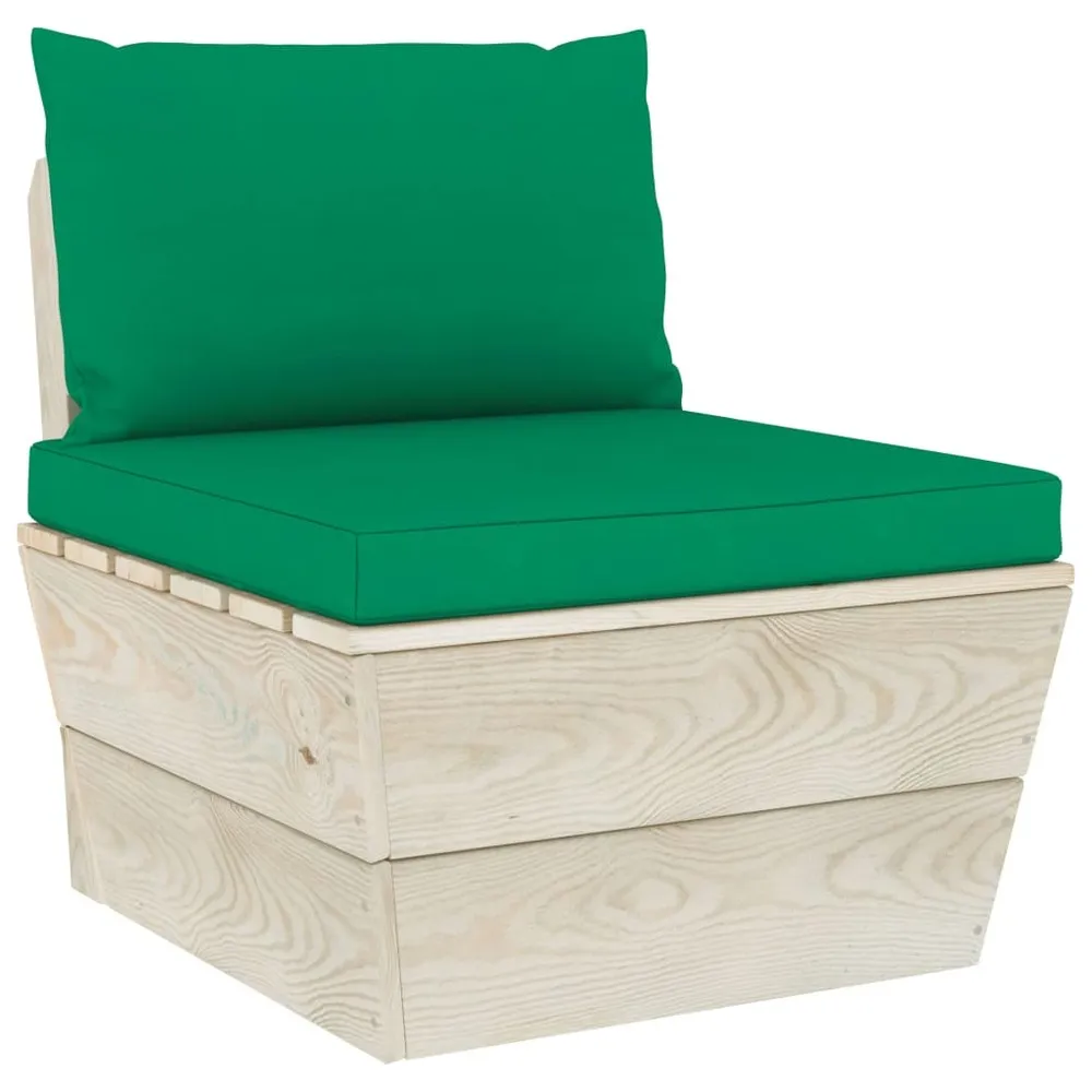 Salon de jardin palette 6 pcs avec coussins bois d'épicéa