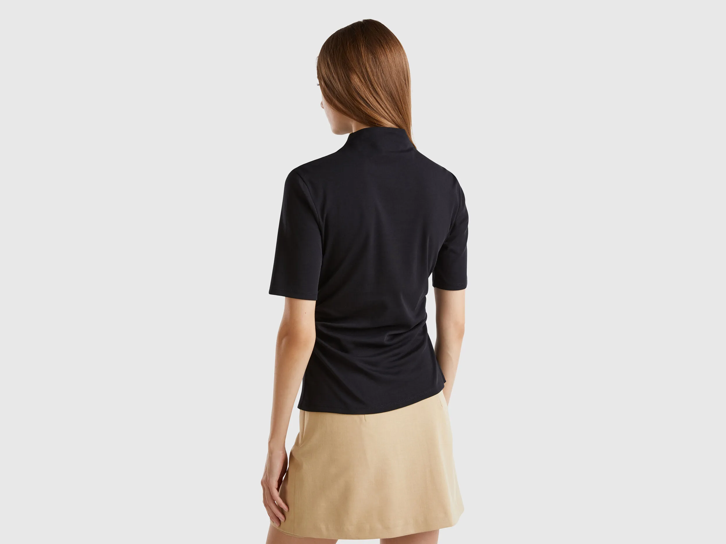 T-shirt à col cratère en coton bio