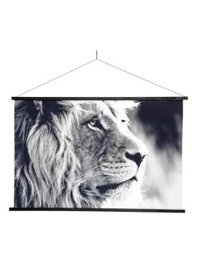 Tableau toile Lion 73x110 cm - Blanc