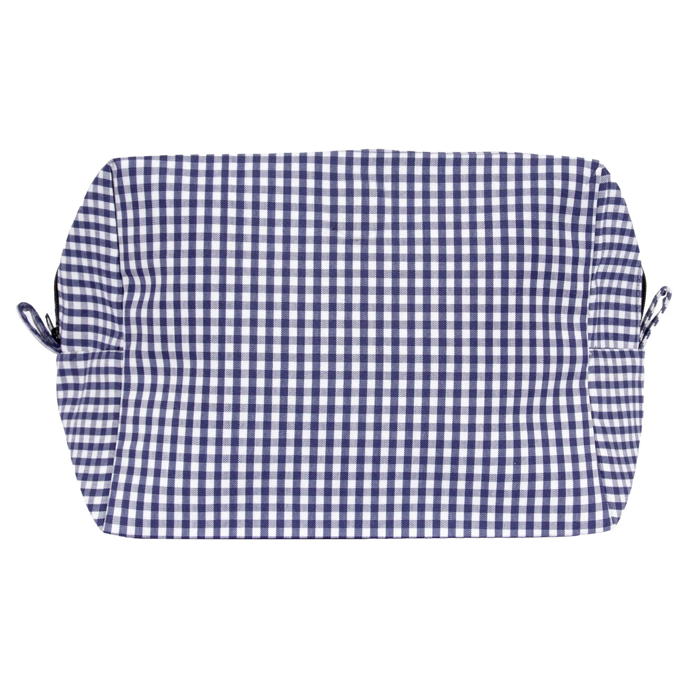 Trousse toile recyclée vichy blanc bleu