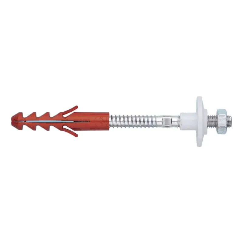 Washbasin mounting set, nylon anchor and nut